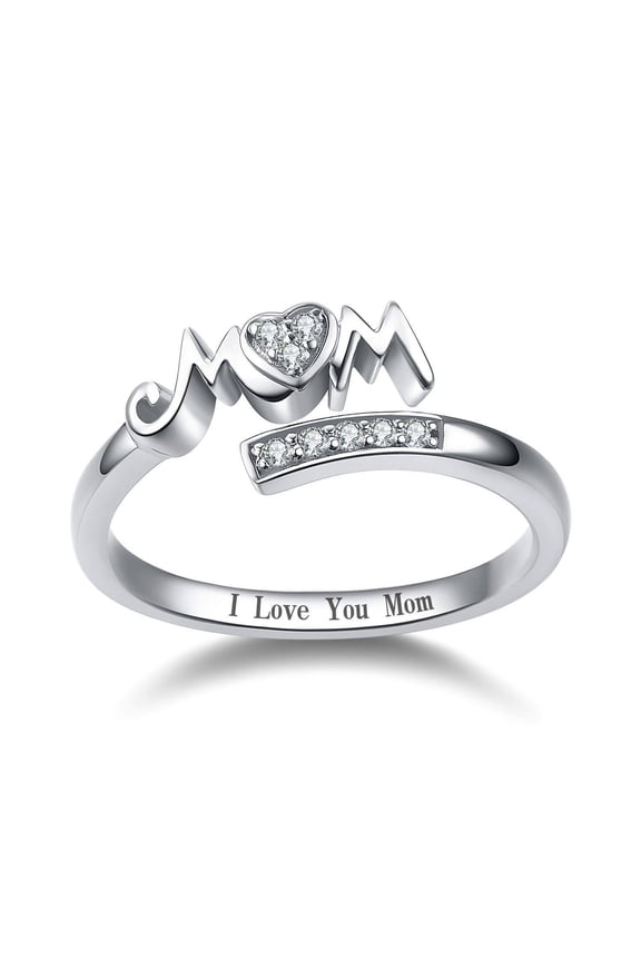Mom Rings 925 Sterling Silver Mothers Ring Women Jewelry for Mum
