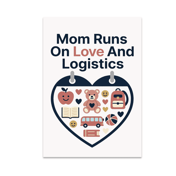Mom Runs On Love And Logistics - Parenting Empathy Decor - 13x19 Poster Print
