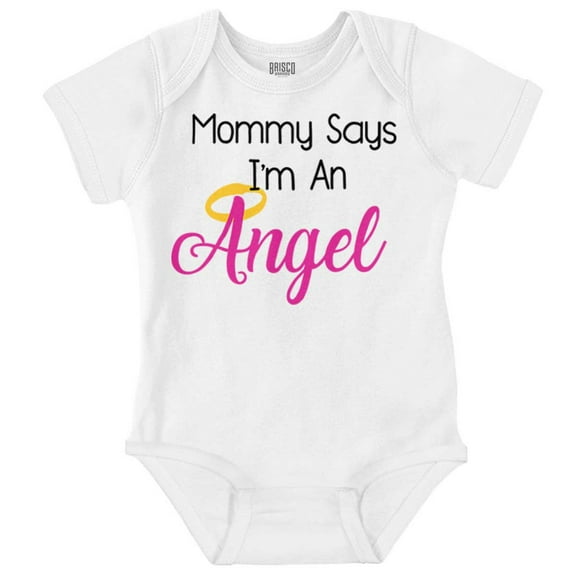 Mom Say's I'm an Angel Religious Halo Romper Boys or Girls Infant Baby Brisco Brands 18M