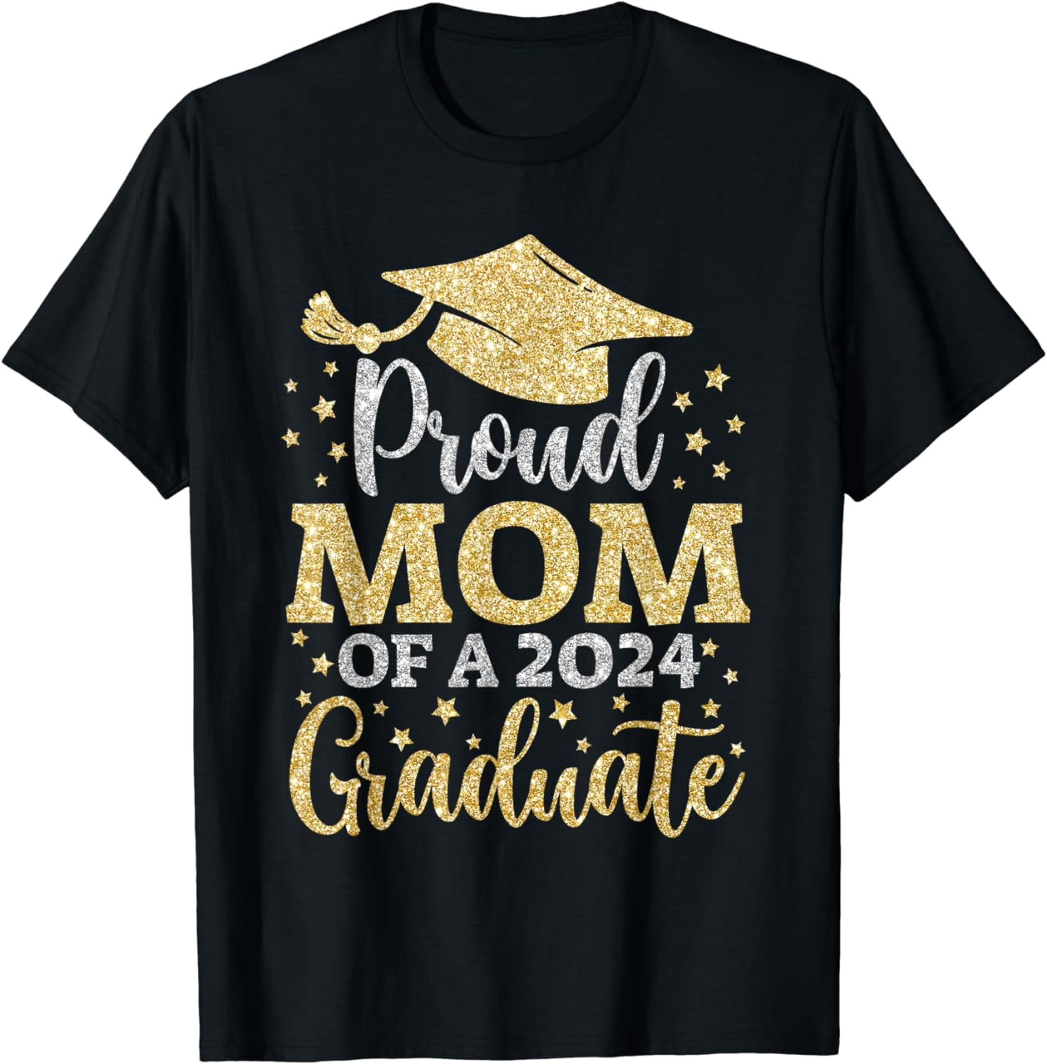 Mom Senior 2024 Proud Mom Of A Class Of 2024 Graduate Cotton T-Shirt ...