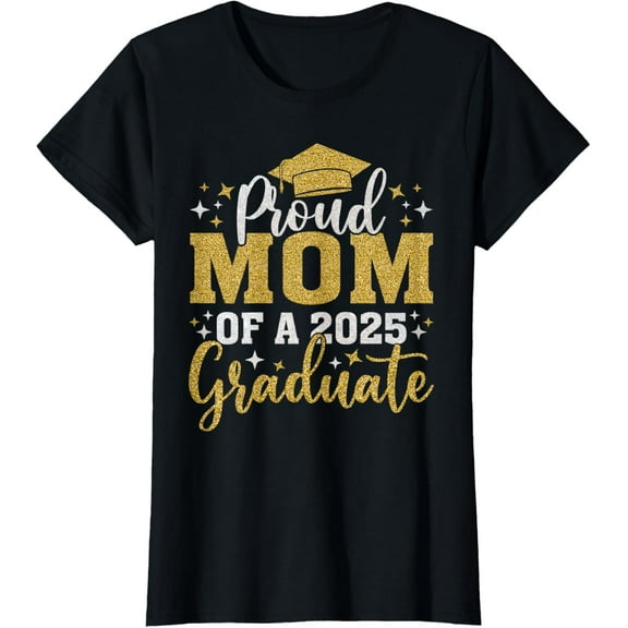 Mom Senior 2025 Proud Mom Of A Class Of 2025 Graduate T-Shirt100% cotton