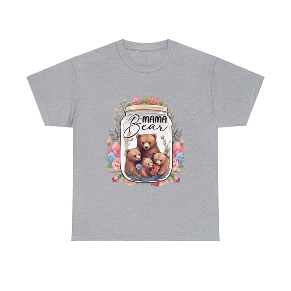 Mom Shirt, Cute Mama Bear and Baby with Wildflowers, Mama Bear ID-0205-GLY9