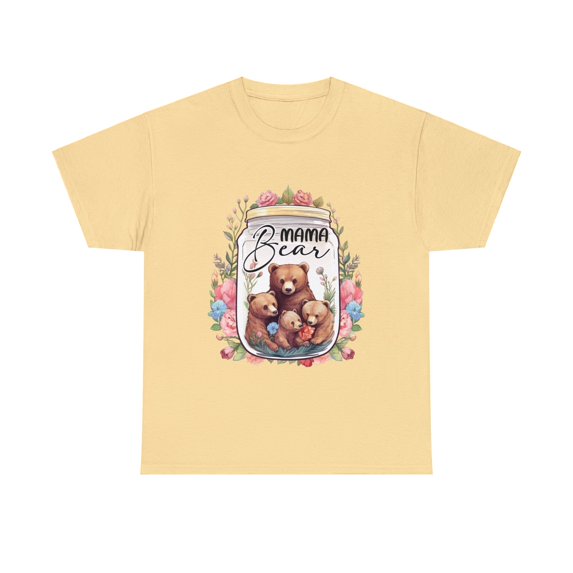 Mom Shirt, Cute Mama Bear and Baby with Wildflowers, Mama Bear ID-0205-GLY9