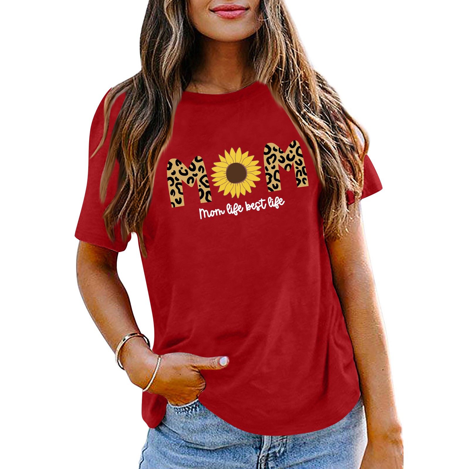 Funny "Mama" Graphic T-Shirt For Women - Letter Print, Short Sleeve, Casual Mom Life Tee - View #7