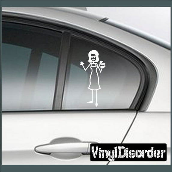 Mom Smiling with Coconut Drink Decal - 36 Inches