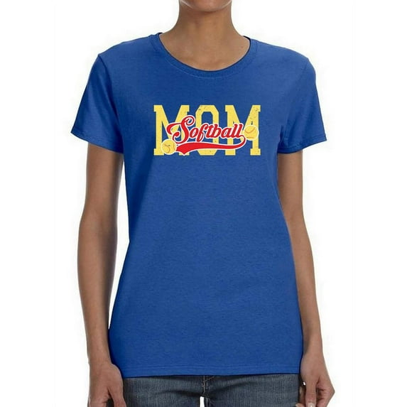 Mom Softball Shaped T-Shirt Women -Smartprints Designs, Female x-Large