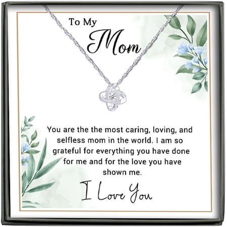 To My Mom From Son Daughter Mother Day Unique Necklace, A Meaningful Necklace Perfect For Anniversaries, Birthdays, Valentine V7085, White Love Knot Necklace