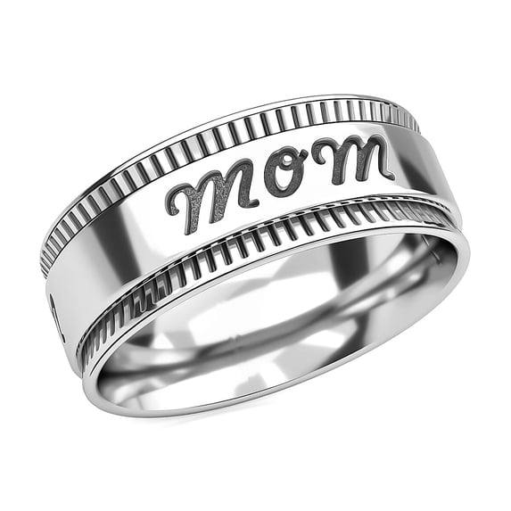 Mom Spinner Anxiety Rings for Men Women 925 Sterling Silver Boho Jewelry Wedding Band Stress Relief Birthday Christmas Gifts Size 10 Women