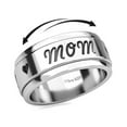 thumbnail image 1 of Mom Spinner Ring for Women - Spinning  Anxiety Ring for Men - Wedding Band 925 Sterling Silver Platinum Plated Jewelry Stress Relief Christmas Gifts Size 7 Engagement Bridal  Women, 1 of 8