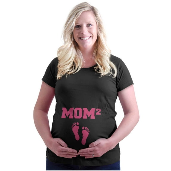 Mom Squared Pregnancy Announcement Women's Maternity T Shirt Tee Brisco Brands S