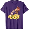 thumbnail image 1 of Mom Sunflower Gift Safari Africa Animal Giraffe Softstyle Unisex T-Shirt,Purple Color,Size 4XL, 1 of 5