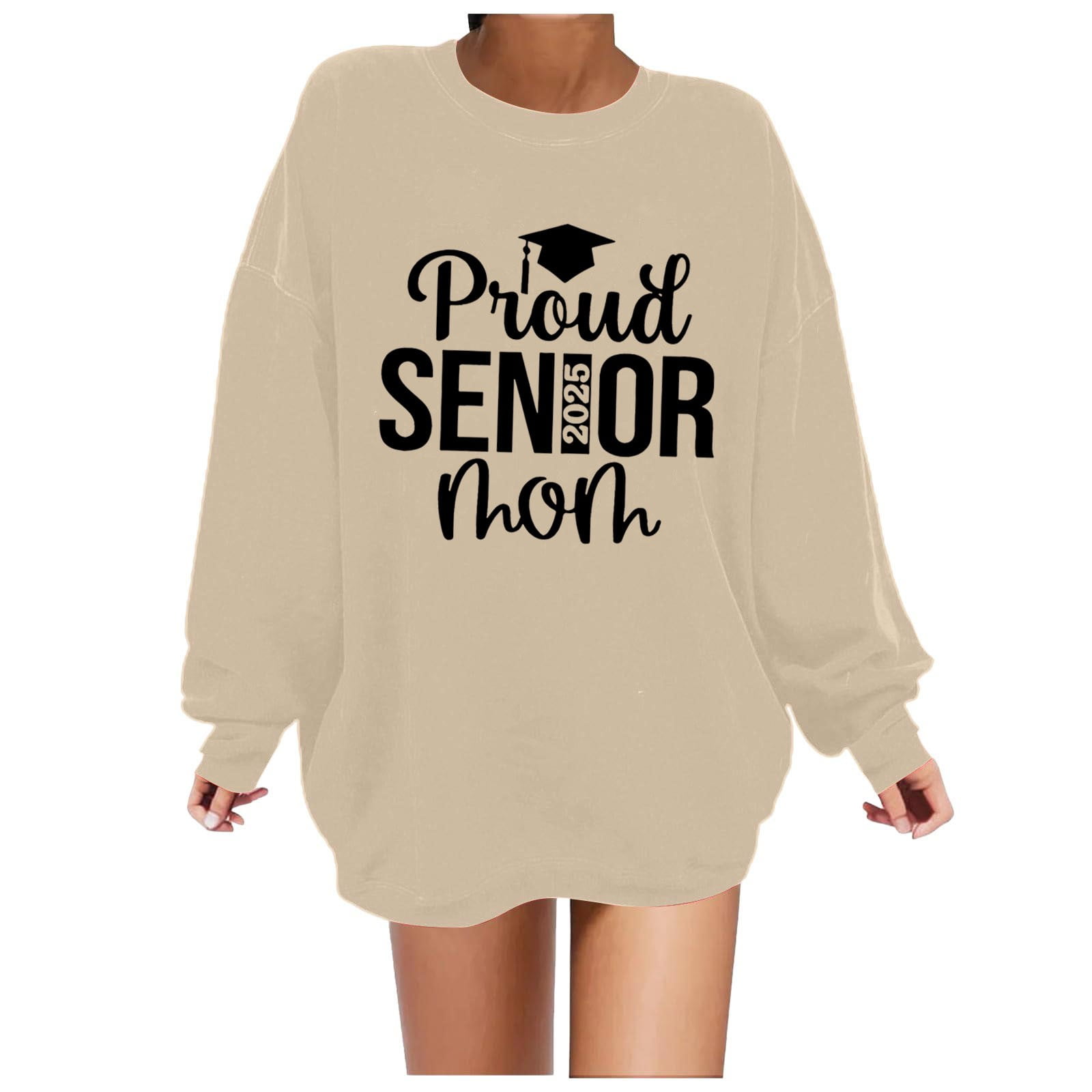 Mom Sweatshirts Senior Class of 2025 Loose Fit Pullover Tops Dressy