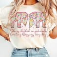 thumbnail image 1 of Mom T-Shirt, She is Clothed in Gratitude Shirt, Counting Blessings Everyday T-Shirt, Floral Coquette Mom, Mother's Day Bible Verse, Christian Mom Shirt, 1 of 5