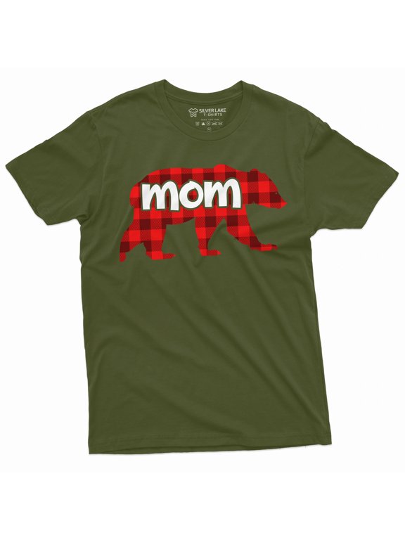 Mom T-Shirt Mother Bear With Pijamas Mother'S Day Mama Tee Shirt (XX-Large Military Green)