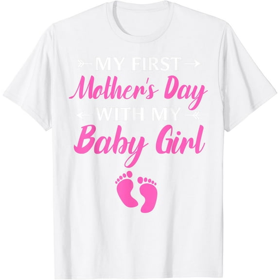 Mom T-ShirtMy First Mothers Day Baby Girls Outfit First Time100% cotton