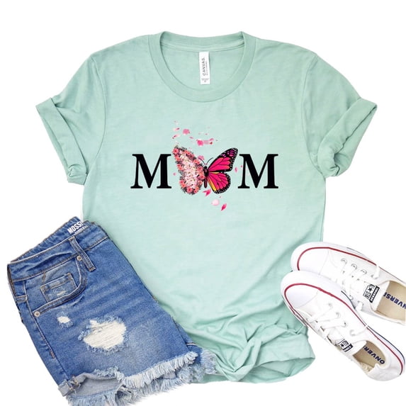 Mom T-shirt Butterfly Shirt Monarch Tshirt Animal Lover Shirts Gift For Mother Women's Mama Tee