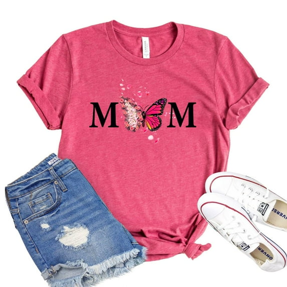 Mom T-shirt Butterfly Shirt Monarch Tshirt Animal Lover Shirts Gift For Mother Women's Mama Tee