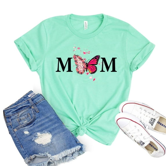 Mom T-shirt Butterfly Shirt Monarch Tshirt Animal Lover Shirts Gift For Mother Women's Mama Tee