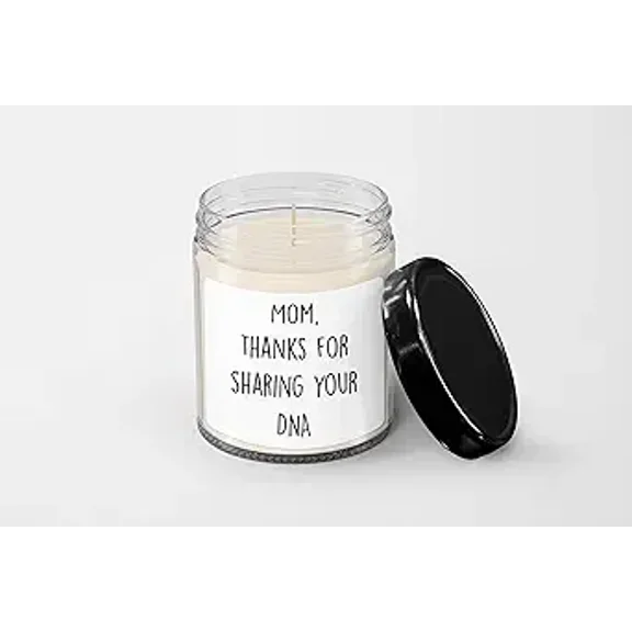 Mom, Thanks for Sharing Your DNA Candle - Soy Wax Hand Poured Candle - 9 oz Vanilla-Scented Candle Jar