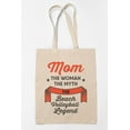 thumbnail image 1 of Mom, The Beach Volleyball Legend Quote 12oz Reusable Canvas Tote Bag, 1 of 5