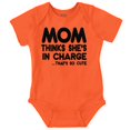 thumbnail image 1 of Mom Thinks She's in Charge Thats Cute Romper Boys or Girls Infant Baby Brisco Brands NB, 1 of 1