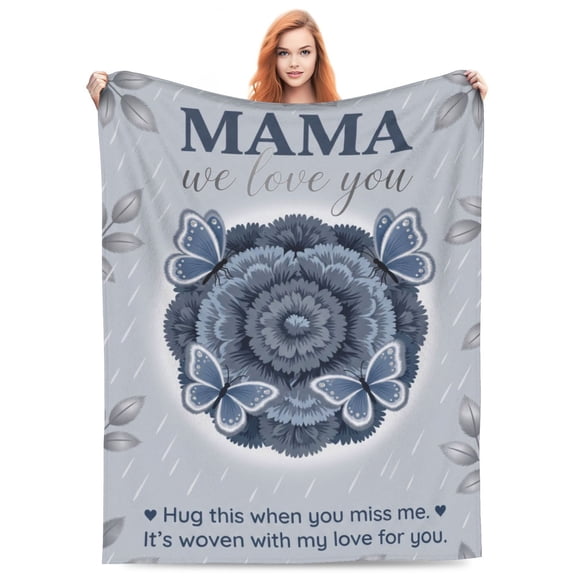 Mom Throw Blanket, Birthday Gift for Mom, Soft Flannel Throw Blanket from Daughter Son, Mother’s Day Present for Mommy 50x40