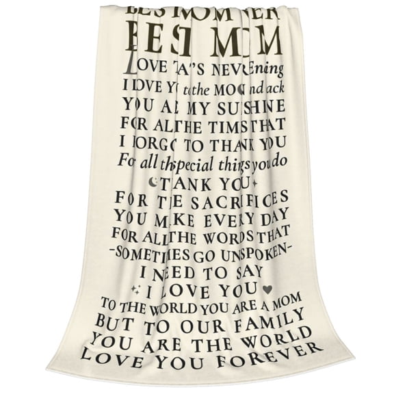 Mom Throw Blanket Flannel All Season Throw Soft Warm Cozy Plush Home Decor for Couch and Bed 50x40