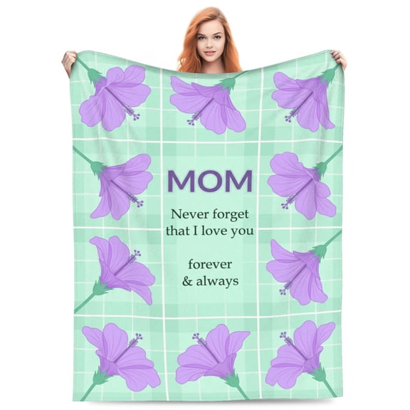 Mom Throw Blanket Flannel Elegant Blooming Floral Pattern All Season Throw Soft Warm Cozy Plush Home Decor for Couch and Bed 50x40
