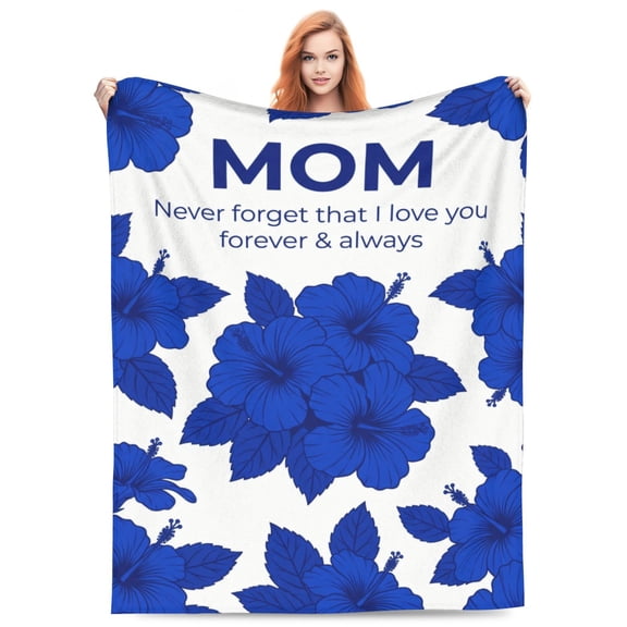Mom Throw Blanket Flannel Elegant Blooming Floral Pattern All Season Throw Soft Warm Cozy Plush Home Decor for Couch and Bed 50x40