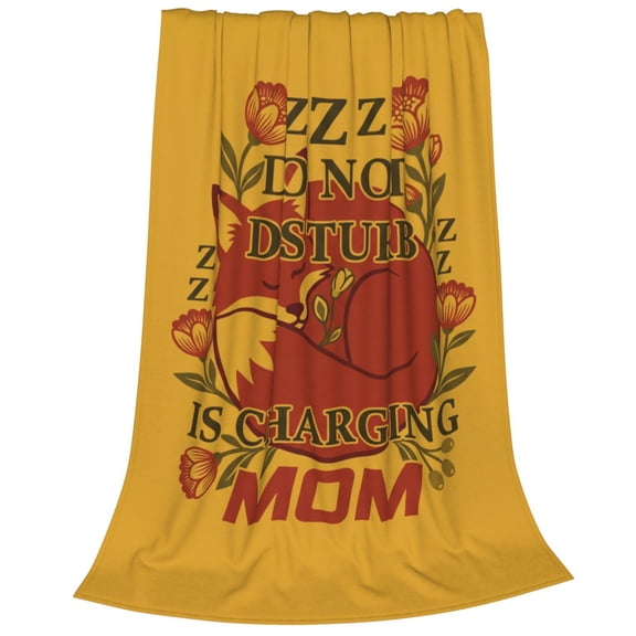 Mom Blanket Flannel Cozy Funny Sloth Pattern All Season Throw Soft Warm Cozy Plush Home Decor for Couch and Bed 50x40