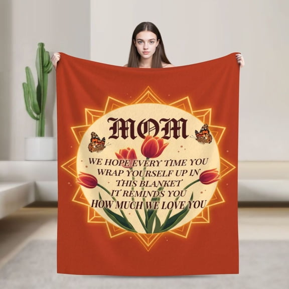 Mom Throw Blanket Gifts for Mom Soft Flannel Blanket Warm Cozy Throw Couch Sofa 50x40