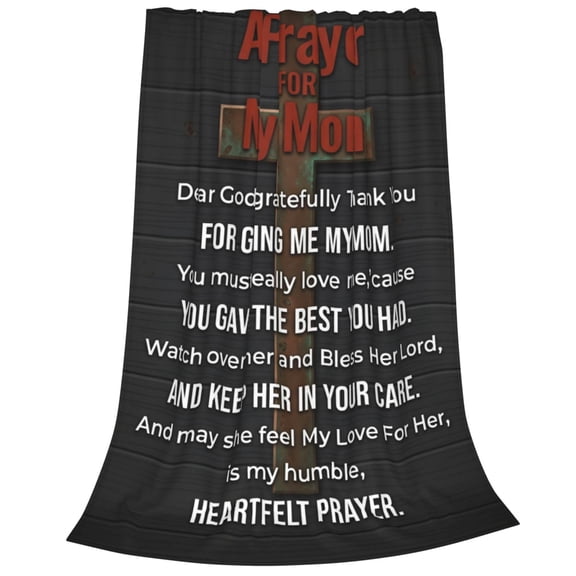 Mom Throw Blanket, Heartwarming Gift from Daughter Son, Soft Cozy Flannel Blanket for Mom, Birthday Present Ideas for Mother Home Sofa Couch 50x40