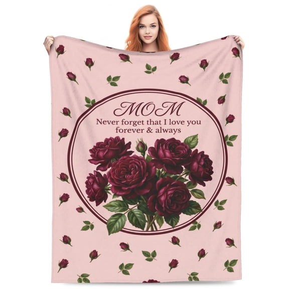 Mom Throw Blanket, Love Reminder Gift for Mom, I Love You Present from Daughter Son, Christmas Mother’s Day Birthday Gift 50x40