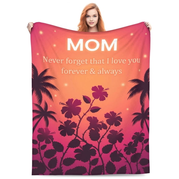 Mom Throw Blanket, Love Reminder Gift for Mom, I Love You Present from Daughter Son, Christmas Mother’s Day Birthday Gift 50x40