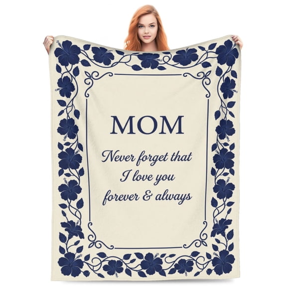 Mom Throw Blanket, Love Reminder Gift for Mom, I Love You Present from Daughter Son, Christmas Mother’s Day Birthday Gift 50x40
