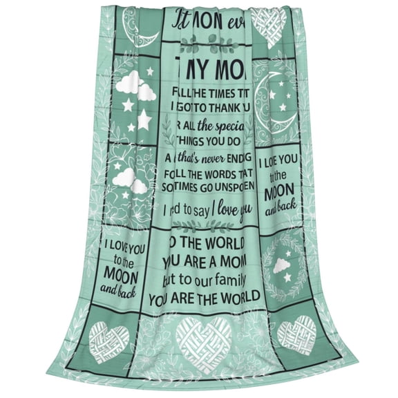 Mom Throw Blanket, Special Gift for Mom from Daughters Son, Birthday Holiday Present, Warm Cozy Blanket for Mommy Home 50x40