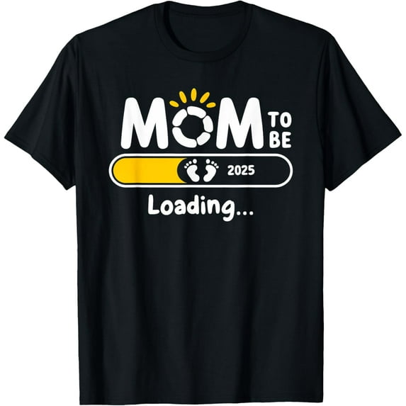 Mom To Be 2025 Mommy Est 2025 Soon to Be Mom Promoted to Mom T-Shirt men and women can wear, black, white, gifts