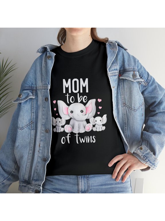 Mom To Be Of Twins Elephant T-Shirt