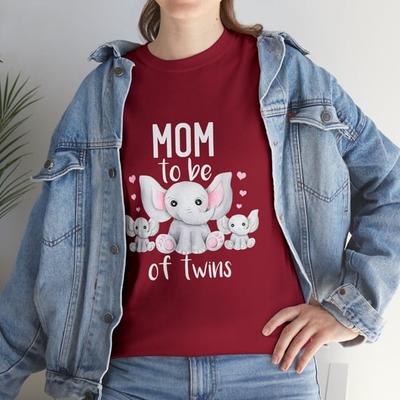 Mom To Be Of Twins Elephant T-Shirt
