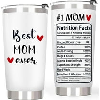 Mom Tumbler, Christmas Gifts from Daughter Son - Best Mom Ever Gifts, Happy Birthday Gift from Kids, #1 Mother Coffee Cup Tumbler