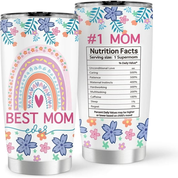 Mom Tumbler Gifts For Mom From Daughter Son Stainless Steel Tumbler 20oz - Mothers Day Gifts For Mom - Valentines Birthday Christmas Gifts For Mom Wife Grandma - Gifts For Women