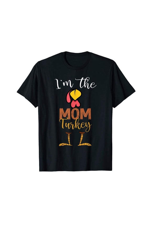 Mom Turkey Thanksgiving T-Shirt – Cute Family Matching Graphic Tee, Fall Holiday Vibes Shirt