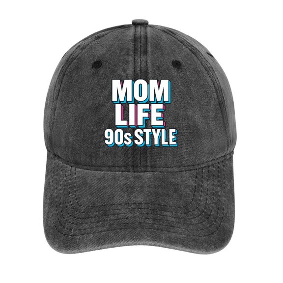 Mom Vibes 90S Tv Moms Charcoal Adjustable Baseball Cap for Men Women, Classic Casual Snapback Hat