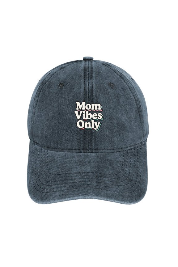 Mom Vibes 90S Tv Moms Navy Adjustable Baseball Cap for Men Women, Classic Casual Snapback Hat