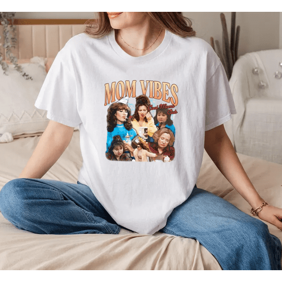 Mom Vibes Letter Quote Casual Family Outfit Graphic Print Everyday Style Unisex T-Shirt, for men & women, up to size 5XL