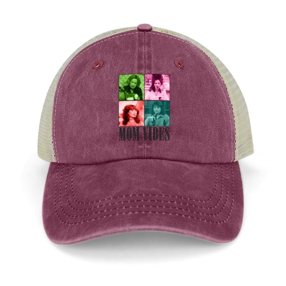 Mom Vibes Wine Red Hat Adjustable Funny Fashion Unisex Baseball Cap for Men Women