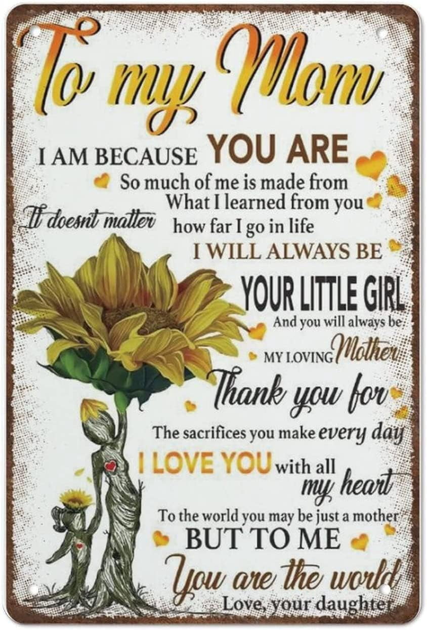 Mom Metal Sign To My Mom Vintage Thick Metal Aluminum Sign,From Daughter To Mom,Wall ...