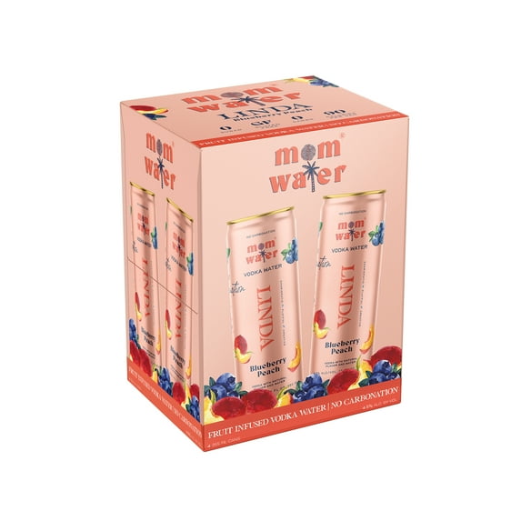 Mom Water Linda Blueberry Peach Flavored Alcoholic Beverage, 12 fl oz Can, 4.5% ABV