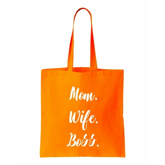 Mom. Wife. Boss., Girlboss Cotton Canvas Re-Usable Shopping & Carry-All Tote Bag