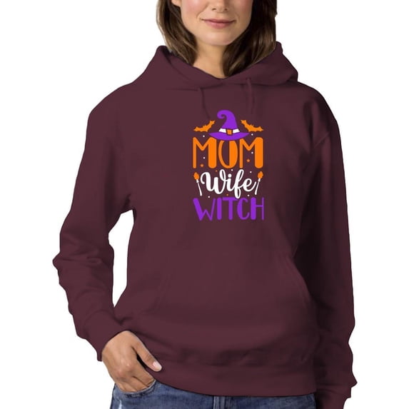 Mom, Wife, Witch Hoodie Women -Image by Shutterstock, Female 4X-Large